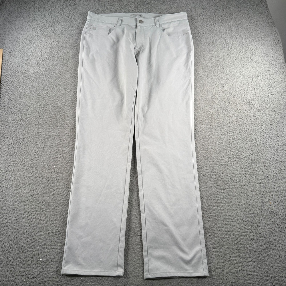Peter Millar EB66 Pants Mens 34x32 Gray Performance 5-Pocket Golf Trousers Tech